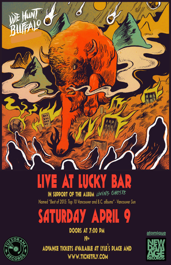 We Hunt Buffalo, War Baby, BuzzArd @ Lucky Bar Apr 9 2016 - May 9th @ Lucky Bar