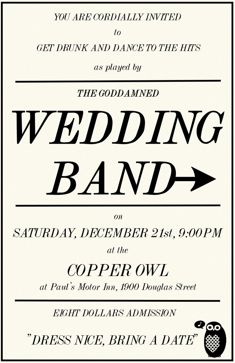 That Goddamned Wedding Band @ Copper Owl Dec 21 2013 - Jun 7th @ Copper Owl