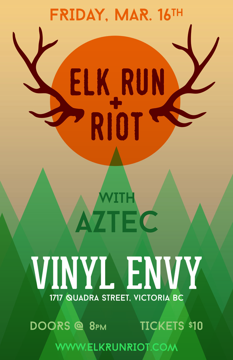 Elk Run & Riot, AZTEC @ Vinyl Envy Mar 16 2018 - May 10th @ Vinyl Envy