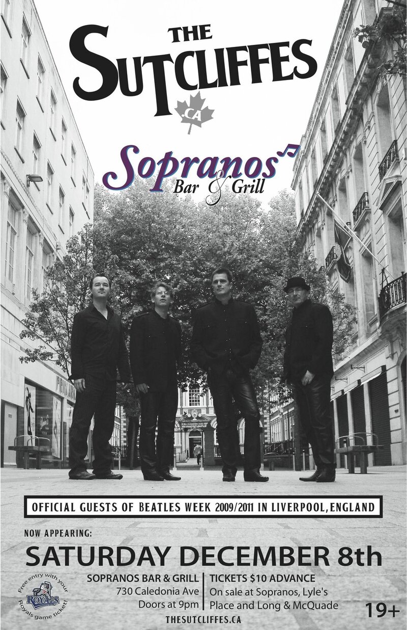 Beatles Tribute: The Sutcliffes @ Soprano's Dec 8 2012 - May 10th @ Soprano's