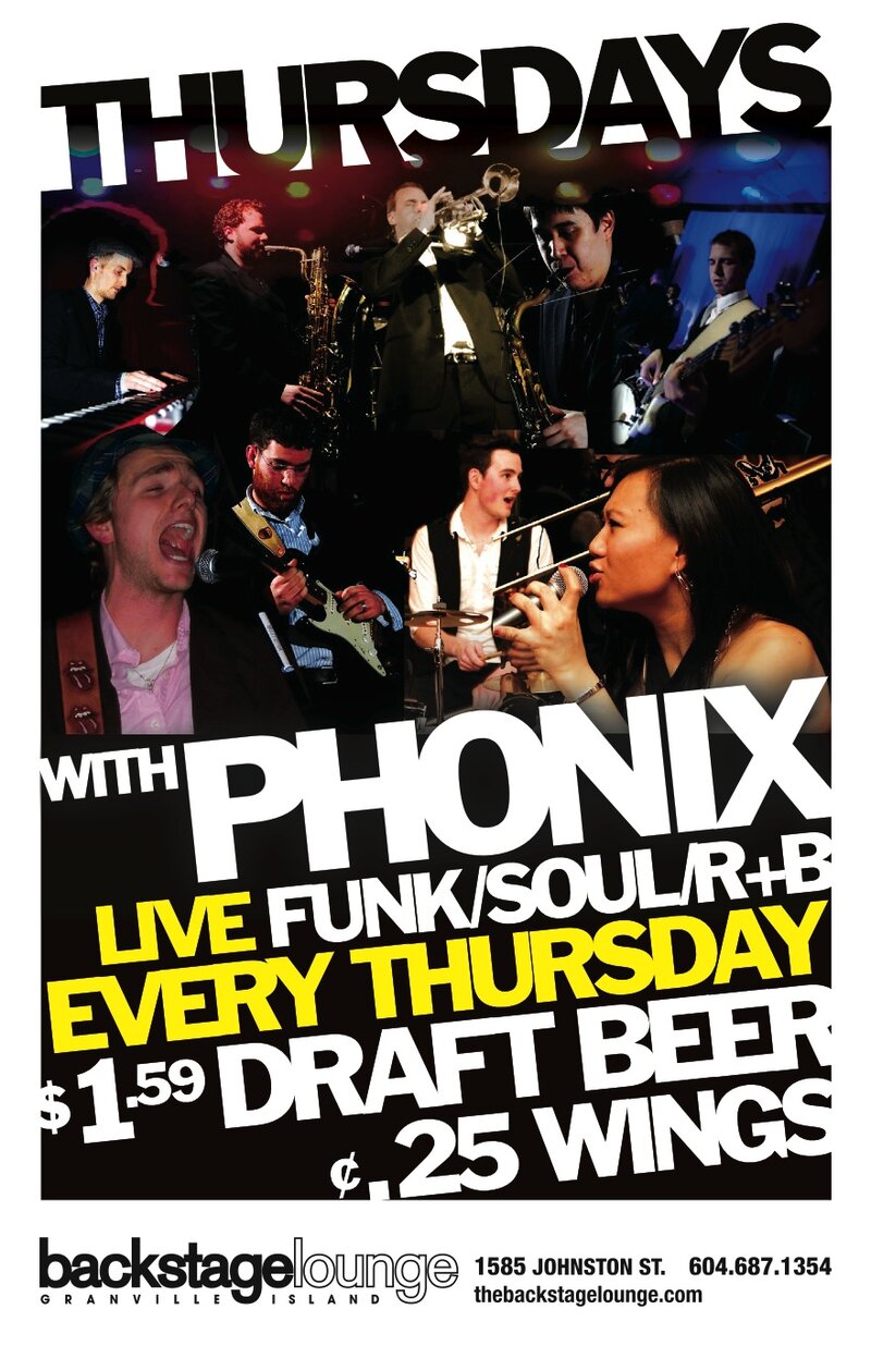 Thursdays with The Phonix ($1.59 Beer): The Phonix @ Backstage Lounge Apr 21 2011 - May 7th @ Backstage Lounge