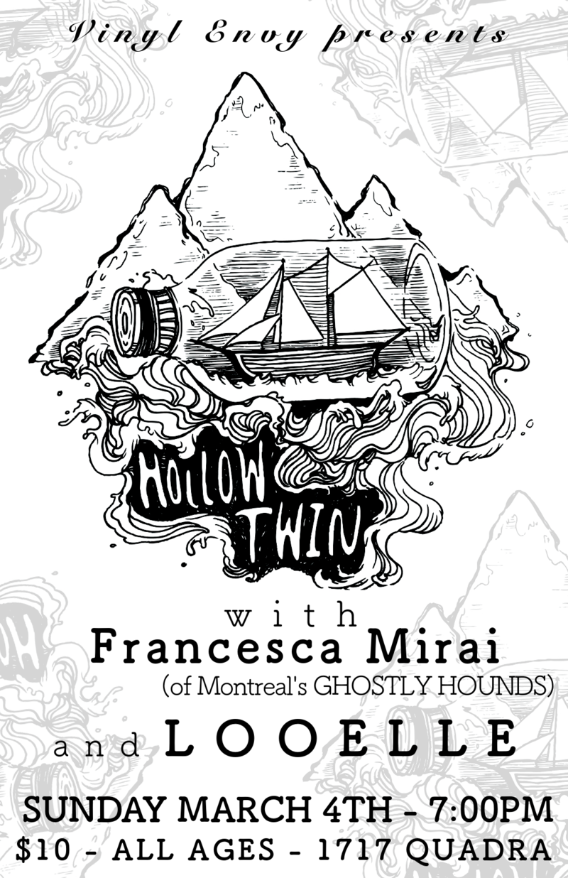 Hollow Twin, Francesca Mirai, Looelle @ Vinyl Envy Mar 4 2018 - Jun 5th @ Vinyl Envy