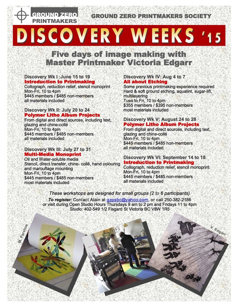 Discovery Week: Polymer Litho Album Projects: Victoria Edgarr @ Ground Zero Printmakers Studio GZPS Jul 20 2015 - May 5th @ Ground Zero Printmakers Studio GZPS