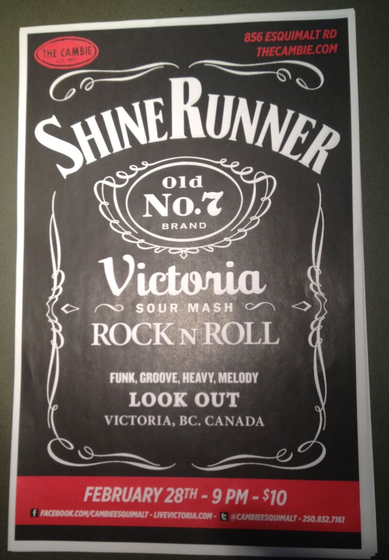 Shinerunner Delivers The Party To The Cambie: Shinerunner @ The Cambie at the  Esquimalt Inn Feb 28 2014 - May 9th @ The Cambie at the  Esquimalt Inn