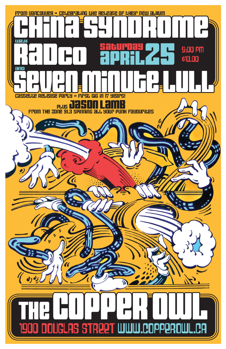 China Syndrome, RADCO, Seven Minute Lull @ Copper Owl Apr 25 2015 - May 7th @ Copper Owl