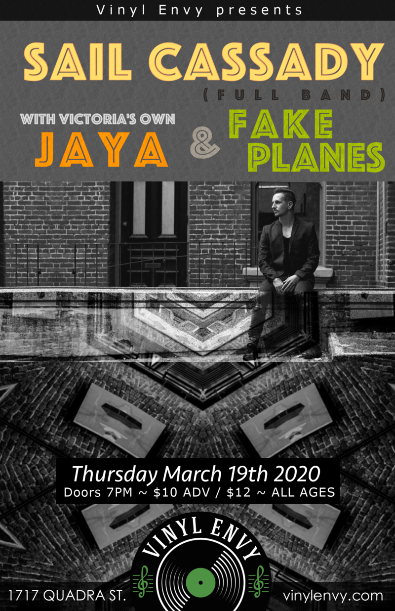 SAIL CASSADY (Full-Band), JAYA, FAKE PLANES (Bob Gronotte) @ Vinyl Envy Mar 19 2020 - Jun 5th @ Vinyl Envy