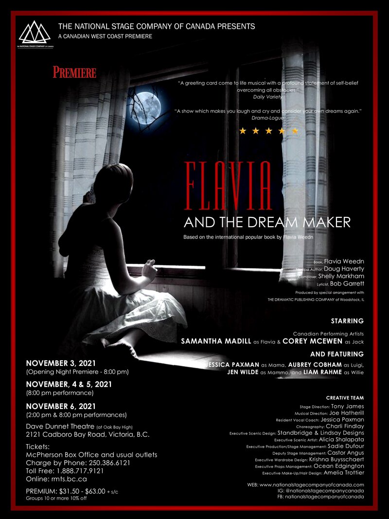 Flavia and the Dream Maker @ Dave Dunnet Theatre Nov 6 2021 - Jun 21st @ Dave Dunnet Theatre