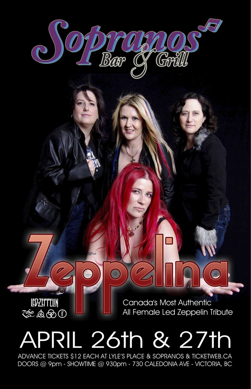 Canada's Most Authenic All Female Zed Zeppelin Tribute: Zeppelina @ Soprano's - Apr 27, 2013