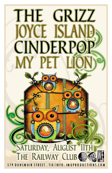 Summer Fun @ The Railway!: The Grizz, My Pet Lion, Joyce Island, Cinderpop @ Railway Club Aug 11 2012 - May 9th @ Railway Club