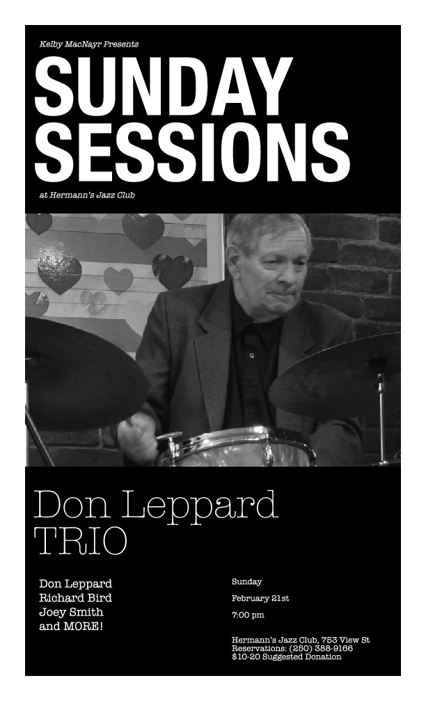 Sunday Series - feat. Richard Bird and MORE!: Don Leppard Trio @ Hermann's Jazz Club Feb 21 2016 - May 8th @ Hermann's Jazz Club