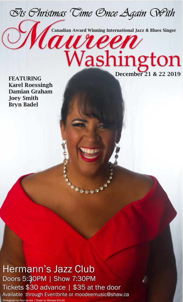 Christmas 2019 With: Maureen Washington @ Hermann's Jazz Club Dec 22 2019 - May 16th @ Hermann's Jazz Club