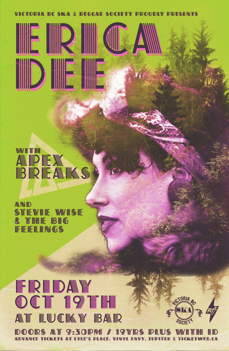 Erica Dee, Apex Breaks , Stevie Wise & The Big Feelings @ Lucky Bar Oct 19 2018 - May 9th @ Lucky Bar