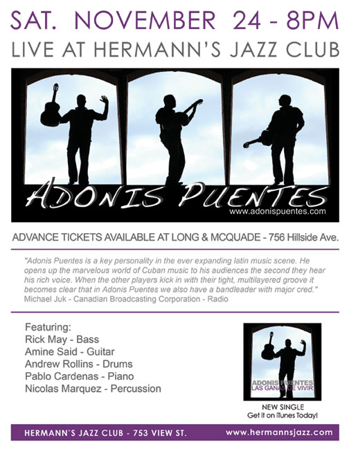 Adonis Puentes Live at Hermann's Jazz Club: Adonis Puentes @ Hermann's Jazz Club Nov 24 2012 - May 7th @ Hermann's Jazz Club