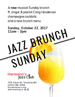 Musical Sunday Brunch: Craig Henderson @ Hermann's Jazz Club Oct 22 2017 - May 7th @ Hermann's Jazz Club