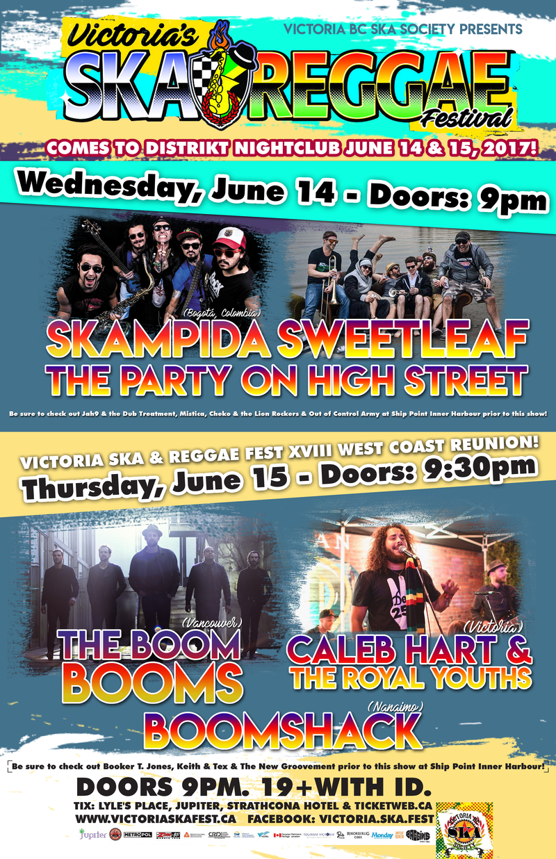 Westcoast Reunion at VICTORIA SKA & REGGAE FESTIVAL XVIII (19yrs+): The Boom Booms, Caleb Hart, Boomshack @ Distrikt Jun 15 2017 - May 6th @ Distrikt