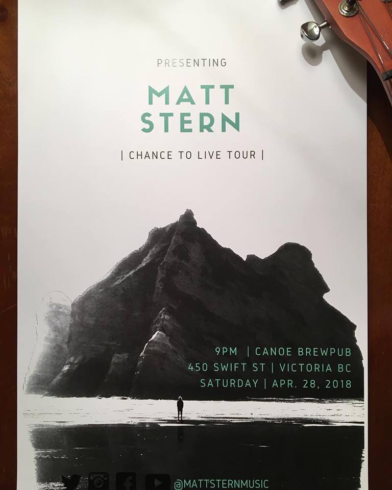 CHANCE TO LIVE - TOUR KICKOFF PARTY: Matt Stern  @ Canoe Brewpub Apr 28 2018 - May 6th @ Canoe Brewpub