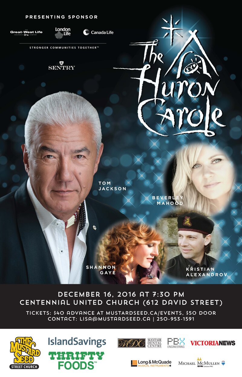 Huron Carole: Tom Jackson, Beverley Mahood, Shannon Gaye, Kristian Alexandrov @ Centennial United Church Dec 16 2016 - May 16th @ Centennial United Church