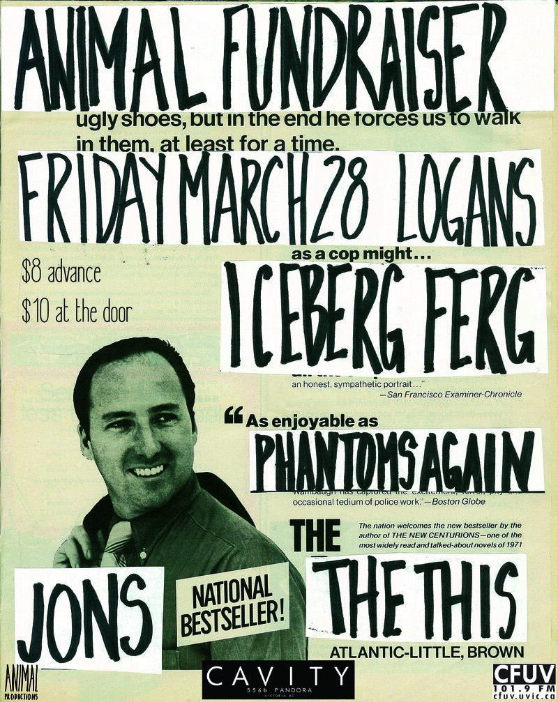 Animal Fundraiser!: Phantoms Again, The This, Jons, Iceberg Ferg @ Logan's Pub Mar 28 2014 - May 1st @ Logan's Pub