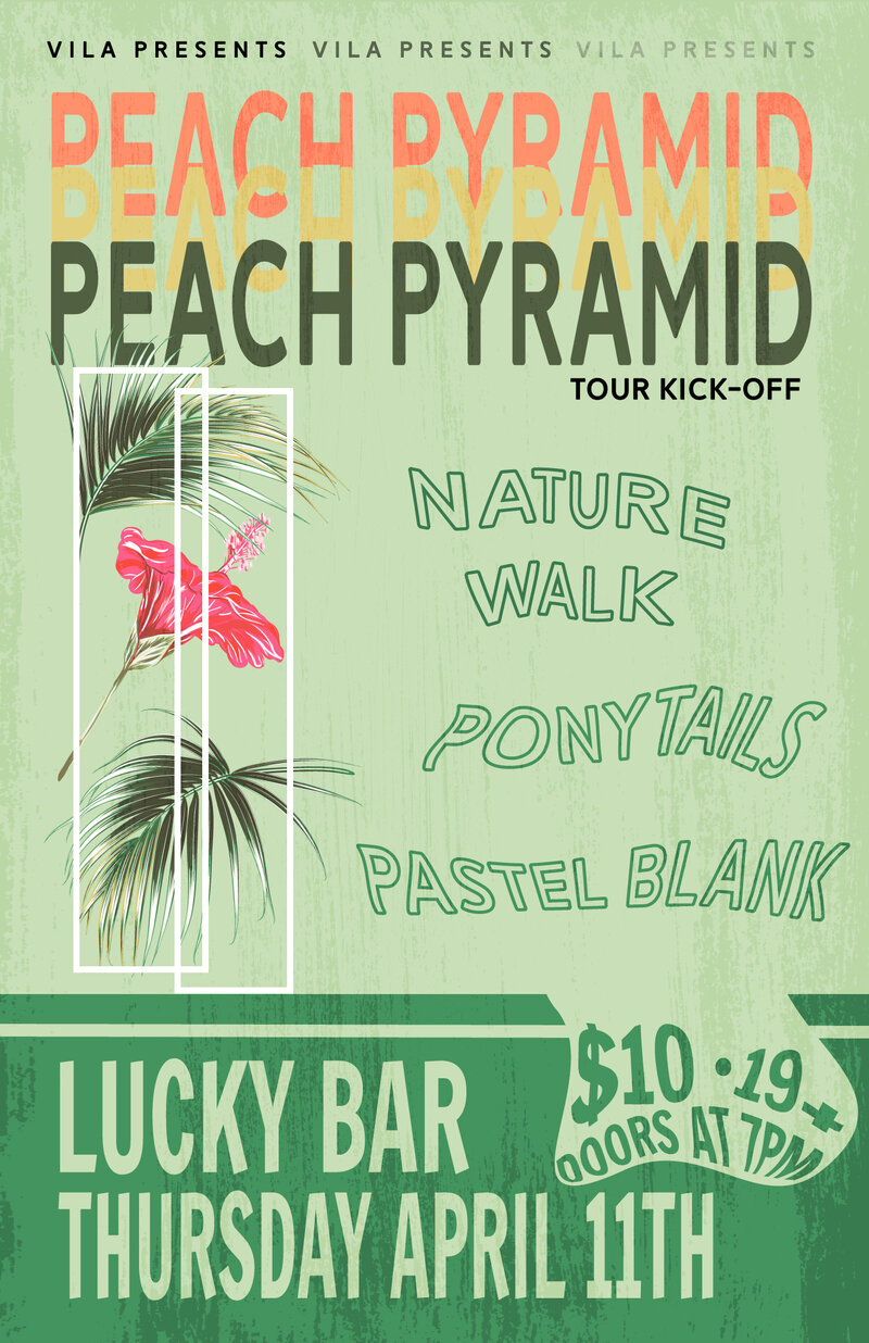 Peach Pyramid w/ Ponytails, Nature Walk, Pastel Blank: Peach Pyramid, Ponytails, Pastel Blank, Nature Walk @ Lucky Bar Apr 11 2019 - May 6th @ Lucky Bar