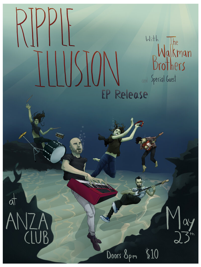 Ripple Illusion EP release: Ripple Illusion, The Walkman Brothers @ The Anza Club May 23 2015 - May 13th @ The Anza Club
