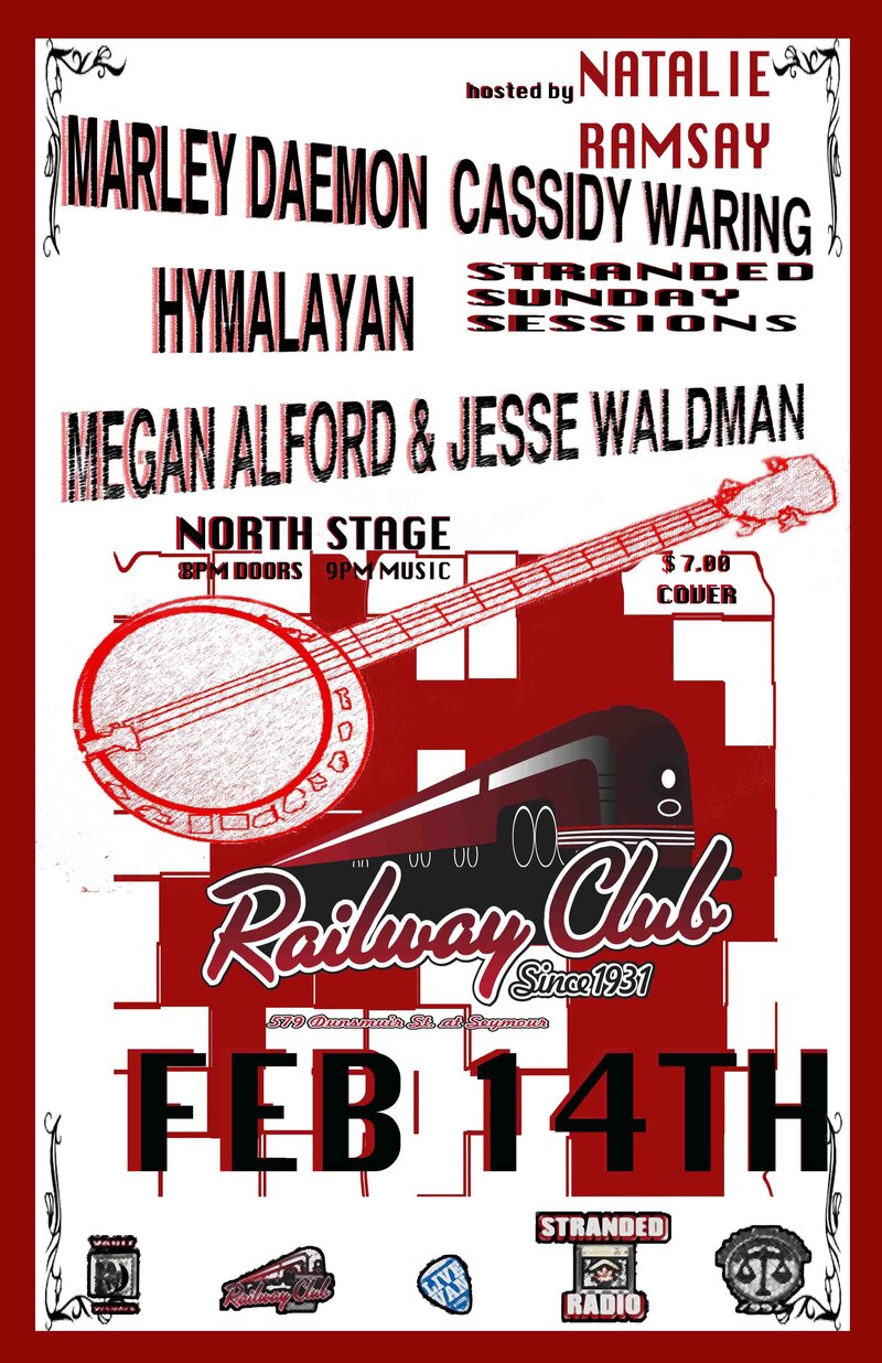 Stranded Sunday Session: Hymalayan, Marley Daemon, Jesse Waldman, Megan Alford, Cassidy Waring, Natalie Ramsay @ Railway Club Feb 14 2016 - May 5th @ Railway Club
