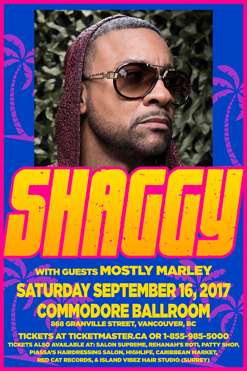 Shaggy, Mostly Marley @ The Commodore Ballroom Sep 16 2017 - May 6th @ The Commodore Ballroom