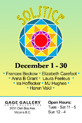 Solstice: Frances Beckow, Elizabeth Carefoot, Anna Curtin, Laura Feeleus, Ira Hoffecker, MJ Hughes, Haren Vakil @ Gage Gallery Arts Collective Dec 27 2020 - May 1st @ Gage Gallery Arts Collective