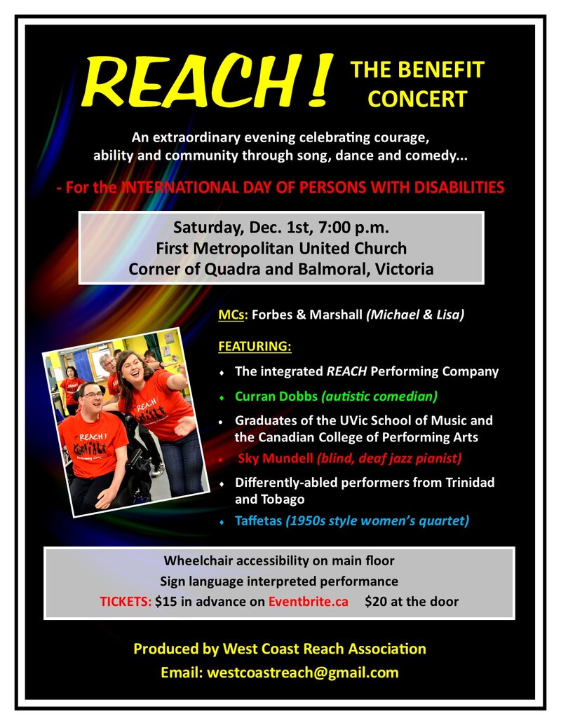Reach! The Benefit Concert @ United Commons (First Metropolitan United Church) Dec 1 2018 - Jun 7th @ United Commons (First Metropolitan United Church)