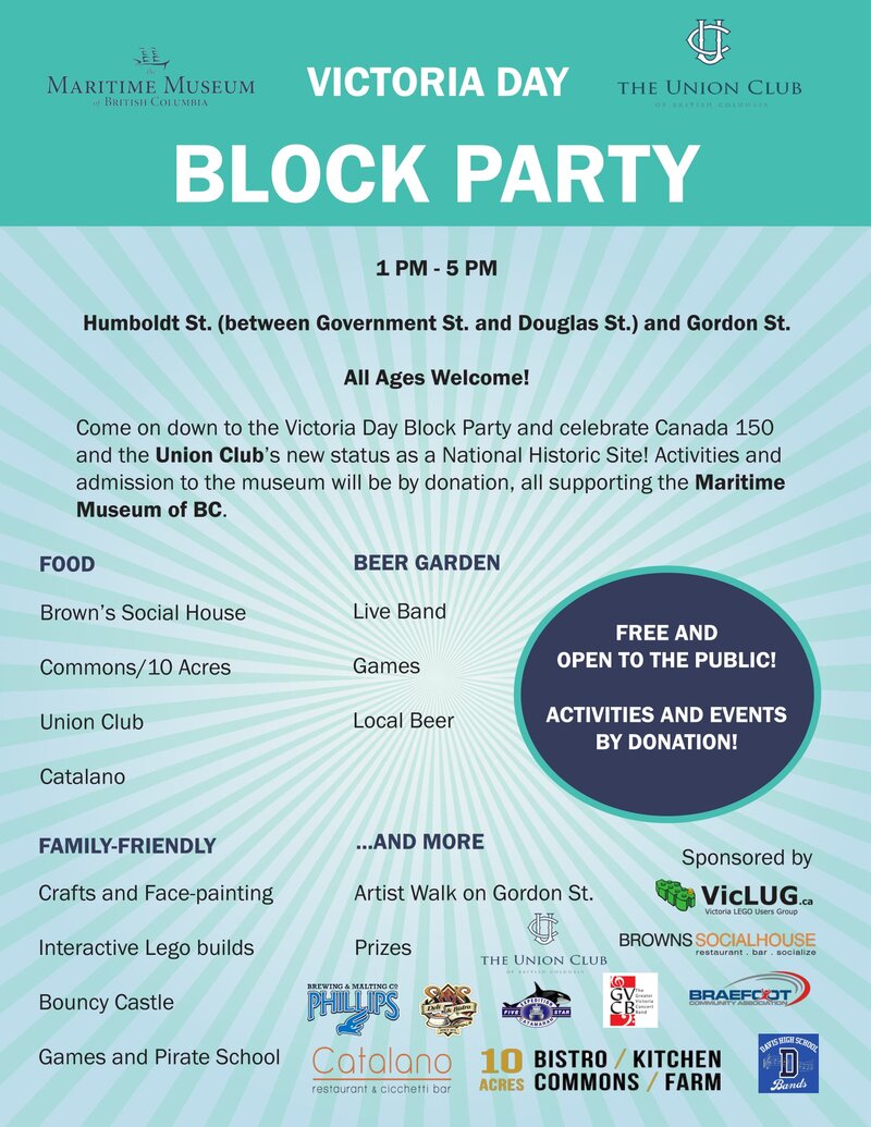 Victoria Day Block Party @ Humboldt Street (between Government and Douglas) May 22 2017 - May 1st @ Humboldt Street (between Government and Douglas)