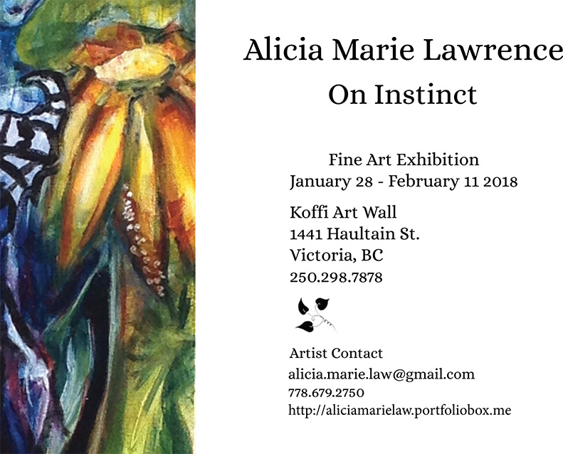 On Instinct: Fine Art Exhibition: Alicia Marie Lawrence @ Koffi Art Wall Jan 28 2018 - May 7th @ Koffi Art Wall