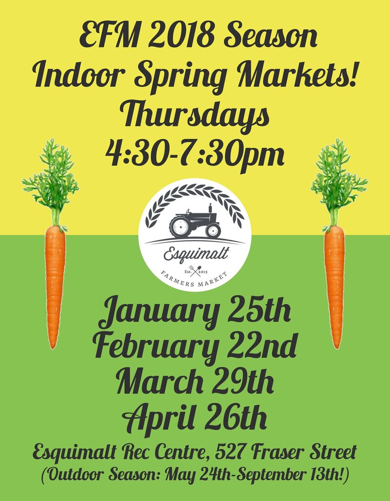 Esquimalt Farmers Market Pop Up @ Esquimalt Rec Center Apr 19 2018 - May 10th @ Esquimalt Rec Center