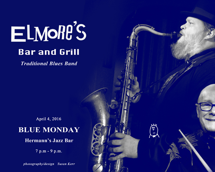 Blue Mondays: ELMORE's BAR & GRILL @ Hermann's Jazz Club Apr 4 2016 - May 8th @ Hermann's Jazz Club