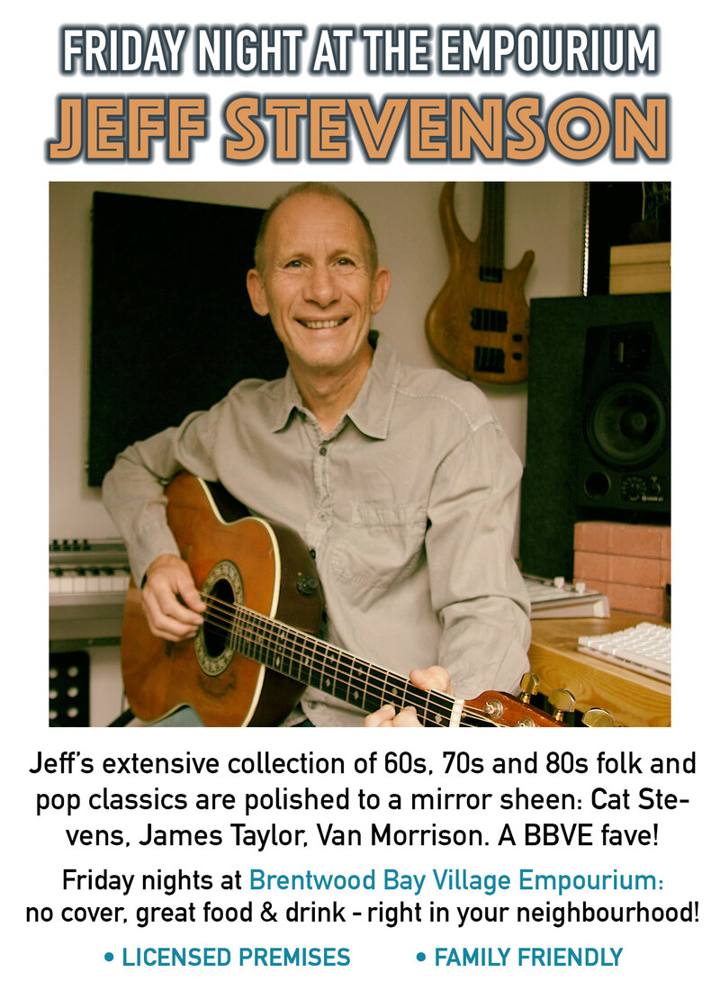 Jeff Stevenson @ Brentwood Bay Village Empourium Oct 28 2016 - May 6th @ Brentwood Bay Village Empourium