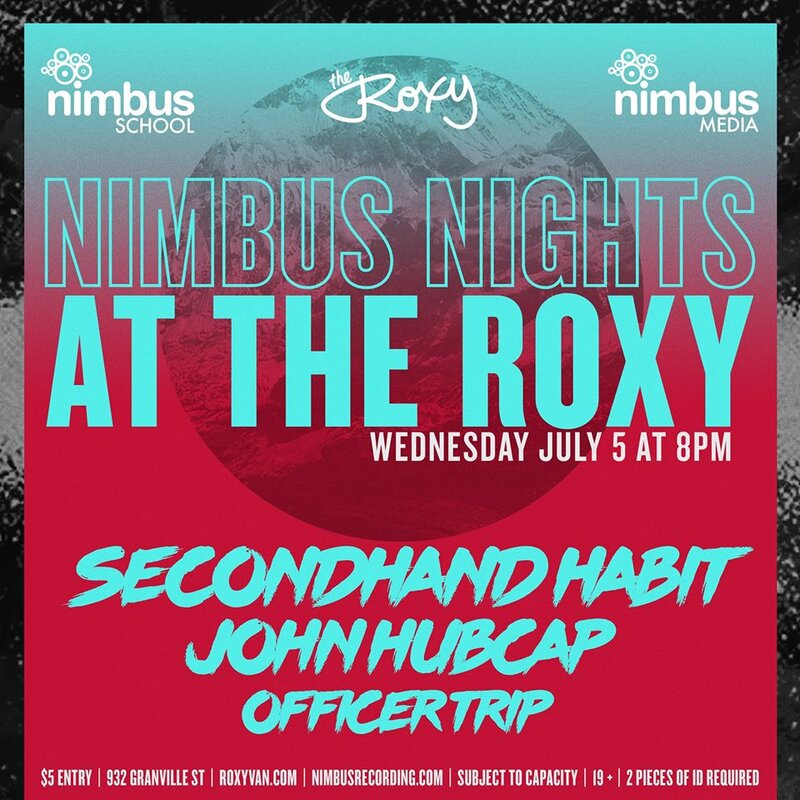 Secondhand Habit, John Hubcap, OFFICER TRIP @ The Roxy Jul 5 2017 - May 6th @ The Roxy