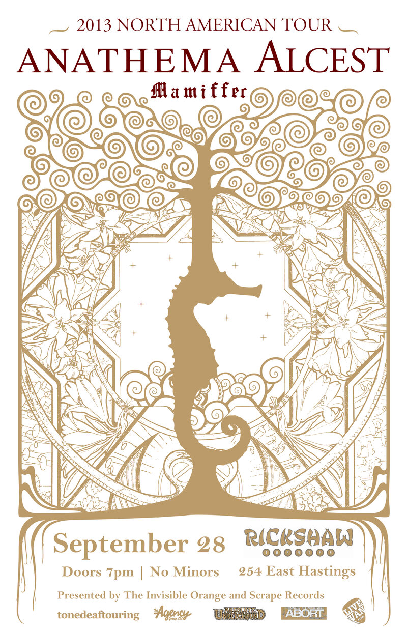 Anathema, Alcest, Mamiffer @ Rickshaw Theatre Sep 28 2013 - May 13th @ Rickshaw Theatre