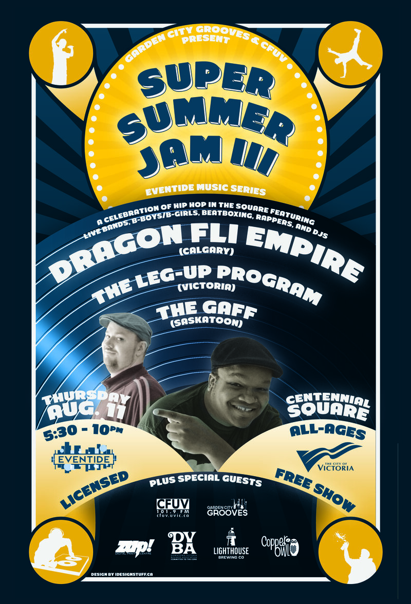 Eventide Music Series: Dragon Fli Empire, The Leg-Up Program, The Gaff @ Centennial Square Aug 11 2016 - May 1st @ Centennial Square