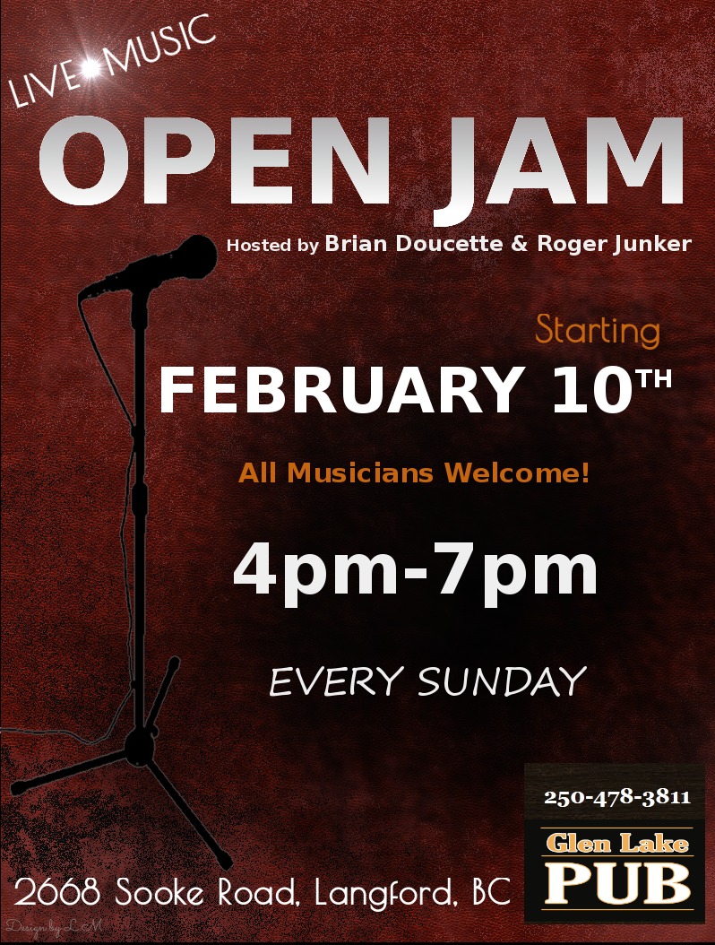 *New* Sunday Open Jam at the Glen Lake Pub (Starts Feb 10th): Open Mic @ Glen Lake Pub Feb 10 2013 - May 8th @ Glen Lake Pub