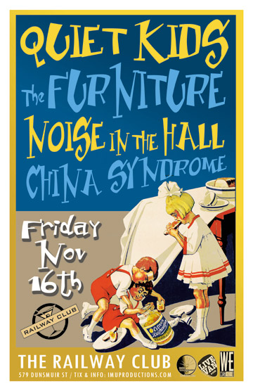 Quiet Kids, The Furniture, Noise in the Hall, China Syndrome @ Railway Club Nov 16 2012 - May 9th @ Railway Club