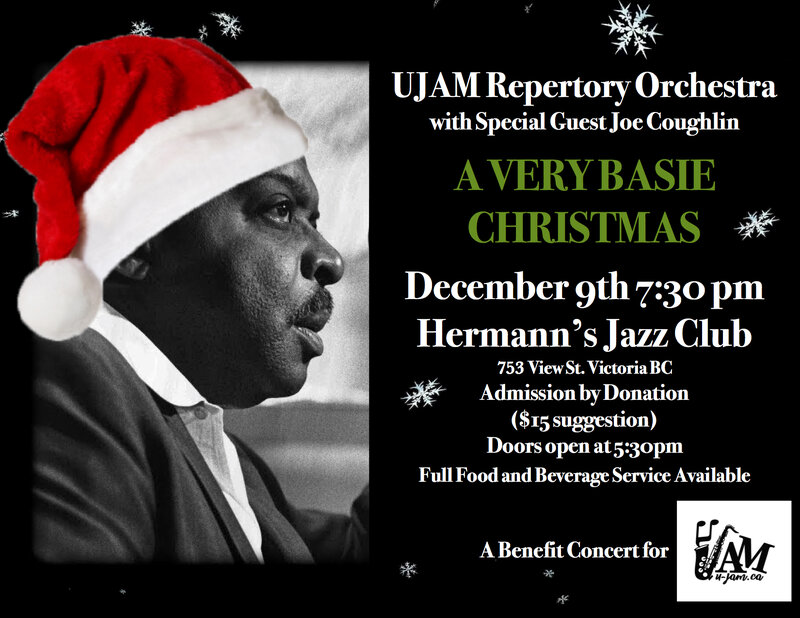 A Very Basie Christmas with UJAM Repertory Orchestra featuring Joe Coughlin - May 9th @ Hermann's Jazz Club