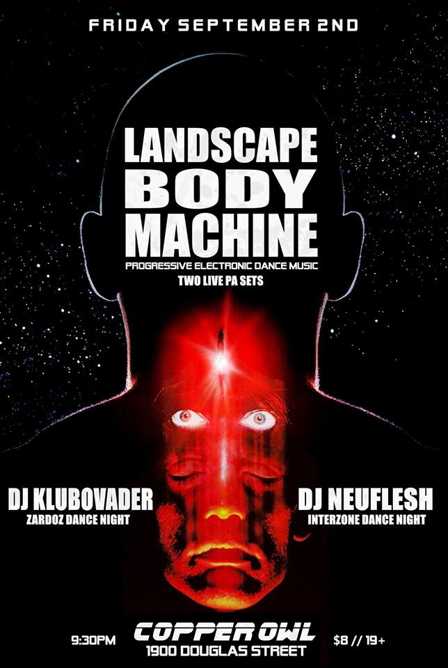Landscape Body Machine, DJ Neuflesh, DJ Klubovader @ Copper Owl Sep 2 2016 - Jun 8th @ Copper Owl