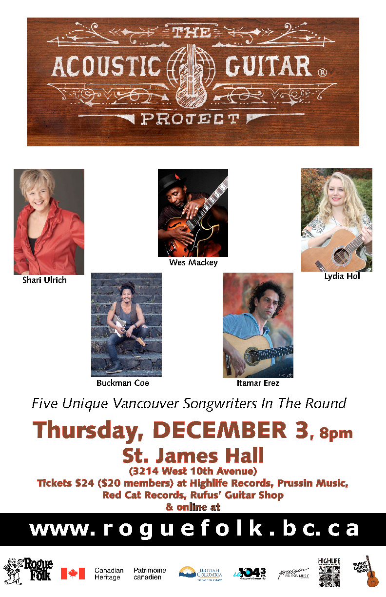 Shari Ulrich, Buckman Coe, Lydia Hol, Itamar Erez, Wes Mackey @ St. James Community Hall Dec 3 2015 - May 5th @ St. James Community Hall