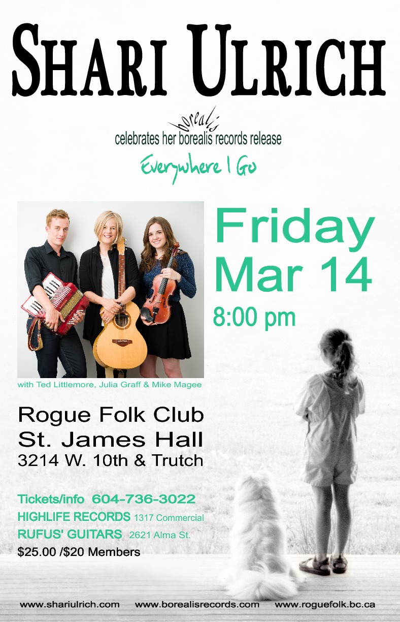Shari Ulrich (CD Launch) @ St. James Community Hall Mar 14 2014 - May 5th @ St. James Community Hall