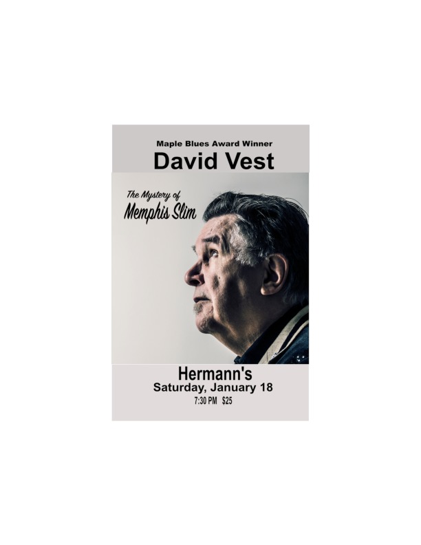 David Vest Presents The Mystery of Memphis Slim - May 15th @ Hermann's Jazz Club