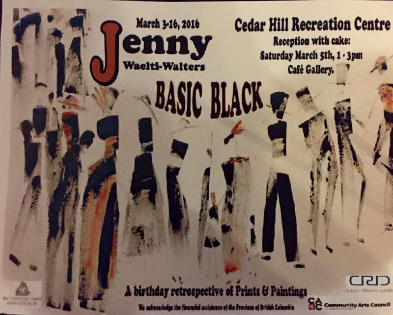 Basic Black by: Jenny Wealti-Walters  @ Art Centre at Cedar Hill - CACGV Cafe Gallery Mar 3 2016 - May 6th @ Art Centre at Cedar Hill - CACGV Cafe Gallery