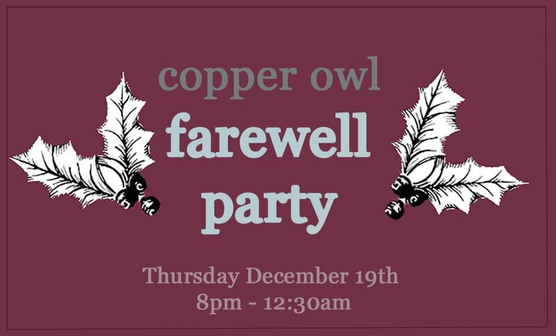Copper Owl Farewell Party: Audio Osmosis @ Copper Owl Dec 19 2019 - May 6th @ Copper Owl