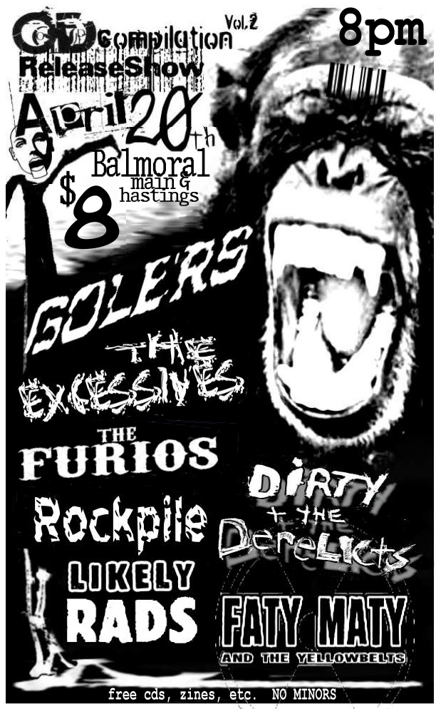 OD Compilation 2007 Release Show: The Golers, The Excessives, Los Furios, The Likely Rads, Dirty & The Derelicts, Faty Maty and the Yellowbelts, ROCK PILE @ The Balmoral - Apr 20, 2007