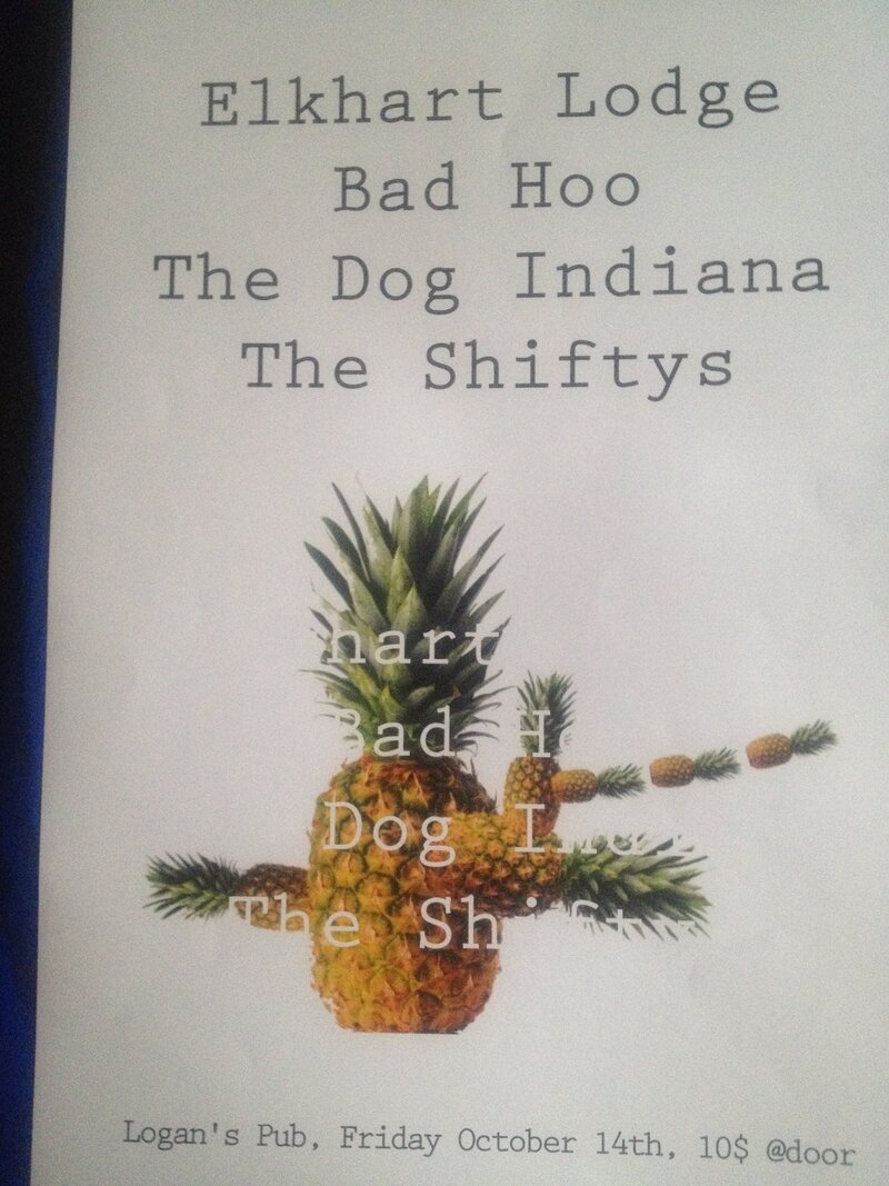 Elkhart Lodge, Bad Hoo, The Dog Indiana , The Shiftys @ Logan's Pub Oct 14 2016 - May 9th @ Logan's Pub