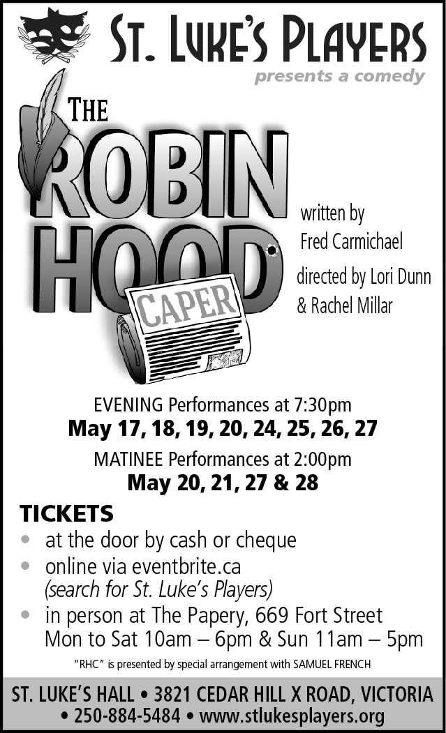 Robin Hood Caper @ St. Luke's Anglcian Church-Hall May 25 2017 - May 5th @ St. Luke's Anglcian Church-Hall