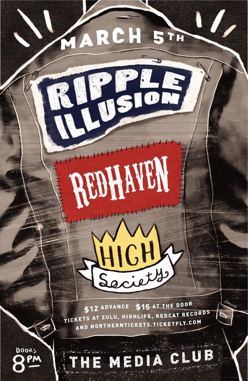 Ripple Illusion, Red Haven, High Society @ The Media Club Mar 5 2016 - May 8th @ The Media Club