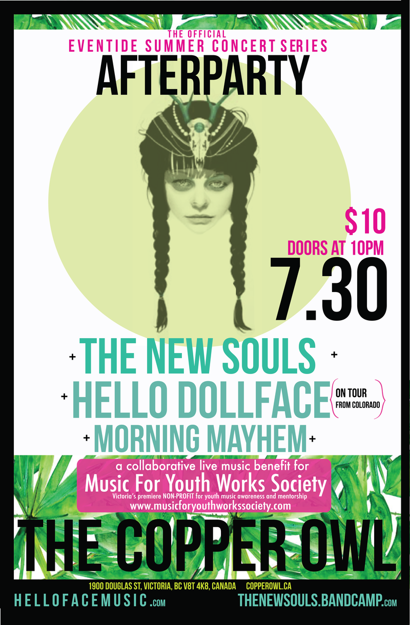 THE OFFICIAL EVENTIDE AFTER PARTY FEATURING: Hello Dollface, The New Souls, More Than Mayhem @ Copper Owl Jul 30 2015 - May 6th @ Copper Owl